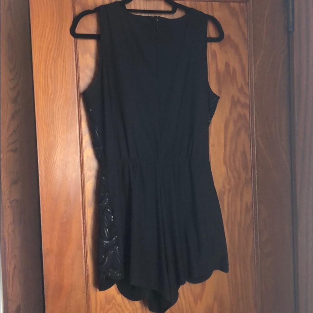 Black Sequin Romper - image 2